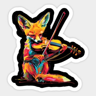 Fennec Fox Playing Violin Sticker